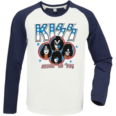 Amplified Kiss: Alive in 77 Vintage White / Navy Large Baseball Jersey Amplified Kiss: Alive in 77 Vintage White / Navy Large Baseball Jersey
