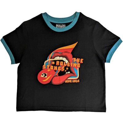 The Rolling Stones: Ladies Crop Top/Some Girls Lick (Black) (Medium) The Rolling Stones: Ladies Crop Top/Some Girls Lick (Black) (Medium)