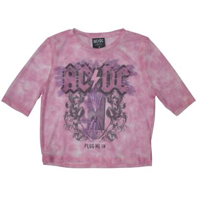 AC/DC: Ladies Crop Top/Plug Me In (Pink) (Mesh) (XX-Large) AC/DC: Ladies Crop Top/Plug Me In (Pink) (Mesh) (XX-Large)