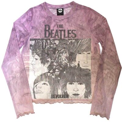 The Beatles: Ladies Long Sleeve Crop Top/Revolver (Pink) (Mesh) (Large) The Beatles: Ladies Long Sleeve Crop Top/Revolver (Pink) (Mesh) (Large)