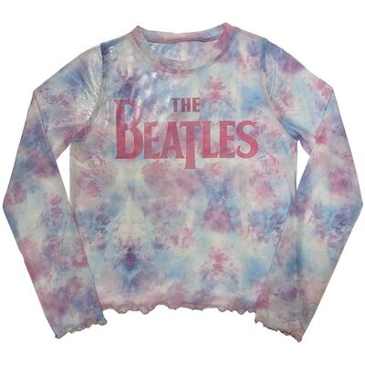 The Beatles: Ladies Long Sleeve Crop Top/Drop T Logo (White) (Mesh) (X-Large) The Beatles: Ladies Long Sleeve Crop Top/Drop T Logo (White) (Mesh) (X-Large)