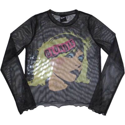 Blondie: Ladies Long Sleeve Crop Top/Punk Poster (Black) (Mesh) (X-Large) Blondie: Ladies Long Sleeve Crop Top/Punk Poster (Black) (Mesh) (X-Large)
