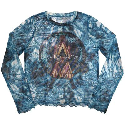 David Bowie: Ladies Long Sleeve Crop Top/Live & Well (Blue) (Mesh) (Large) David Bowie: Ladies Long Sleeve Crop Top/Live & Well (Blue) (Mesh) (Large)