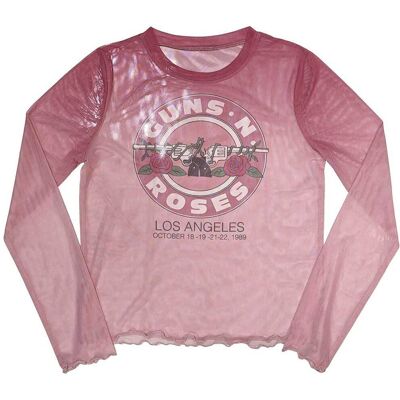 Guns N Roses: Guns N' Roses Ladies Long Sleeve Crop Top/Bullet Seal (Pink) (Mesh) (XX-Large) Guns N Roses: Guns N' Roses Ladies Long Sleeve Crop Top/Bullet Seal (Pink) (Mesh) (XX-Large)