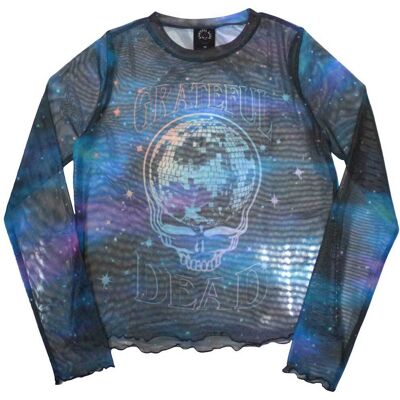 Grateful Dead XL Blå mesh crop top - Crop Top Grateful Dead XL Blå mesh crop top - Crop Top