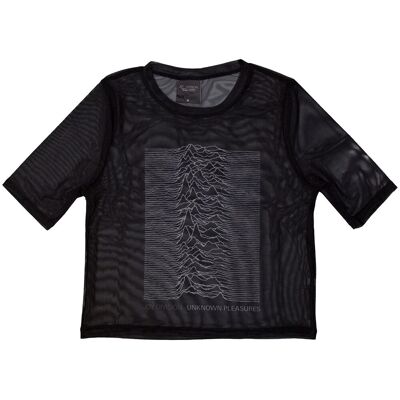 Joy Division: Ladies Crop Top/Unknown Pleasures (Black) (Mesh) (Small) Joy Division: Ladies Crop Top/Unknown Pleasures (Black) (Mesh) (Small)