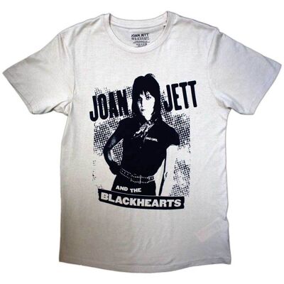 Joan Jett & The Blackhearts: Unisex T-Shirt/Crosshatch (Sand) (Medium) Joan Jett & The Blackhearts: Unisex T-Shirt/Crosshatch (Sand) (Medium)