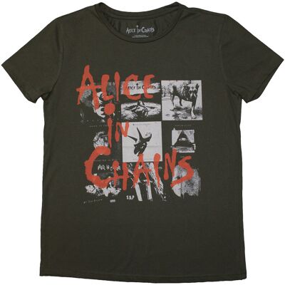 Alice In Chains: Ladies T-Shirt/Albums Montage (Green) (X-Large) Alice In Chains: Ladies T-Shirt/Albums Montage (Green) (X-Large)