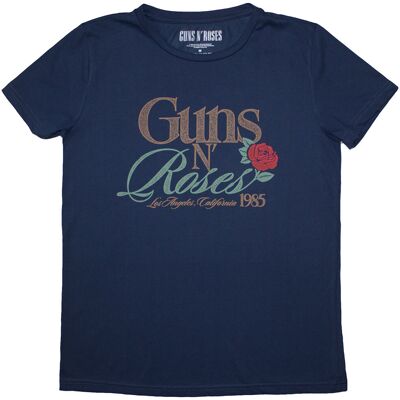 Guns N Roses: Guns N' Roses Ladies T-Shirt/California 1985 (Denim Blue) (X-Large) Guns N Roses: Guns N' Roses Ladies T-Shirt/California 1985 (Denim Blue) (X-Large)