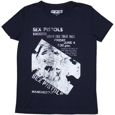 The Sex Pistols: Ladies T-Shirt/Manchester Flyer (Navy Blue) (XX-Large) The Sex Pistols: Ladies T-Shirt/Manchester Flyer (Navy Blue) (XX-Large)