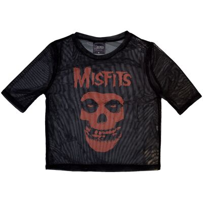 Misfits: Ladies Crop Top/Orange Logo & Skull (Black) (Mesh) (Medium) Misfits: Ladies Crop Top/Orange Logo & Skull (Black) (Mesh) (Medium)