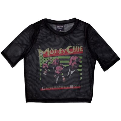 Mötley Crue: Ladies Crop Top/Generation Swine (Black) (Mesh) (XX-Large) Mötley Crue: Ladies Crop Top/Generation Swine (Black) (Mesh) (XX-Large)