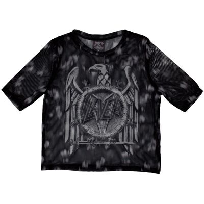 Slayer: Ladies Crop Top/Mono Eagle (Black) (Mesh) (X-Large) Slayer: Ladies Crop Top/Mono Eagle (Black) (Mesh) (X-Large)
