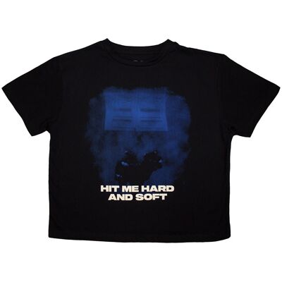 Billie Eilish: Ladies Crop Top/HMHAS Blue Lines (Black) (XX-Large) Billie Eilish: Ladies Crop Top/HMHAS Blue Lines (Black) (XX-Large)