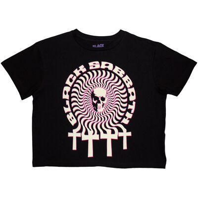 Black Sabbath: Ladies Crop Top/Hypnotic Skull (Black) (XX-Large) Black Sabbath: Ladies Crop Top/Hypnotic Skull (Black) (XX-Large)