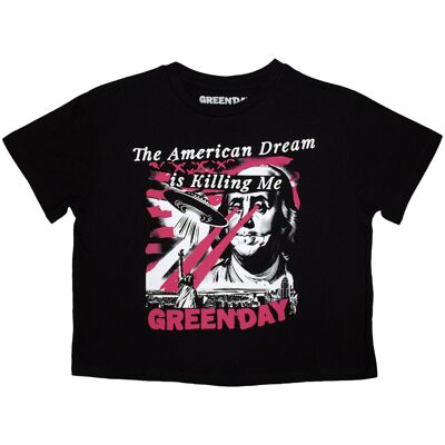 Green Day: Ladies Crop Top/American Dream (Black) (X-Small) Green Day: Ladies Crop Top/American Dream (Black) (X-Small)