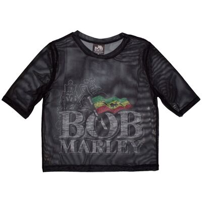 Bob Marley: Ladies Crop Top/Logo (Black) (Mesh) (Small) Bob Marley: Ladies Crop Top/Logo (Black) (Mesh) (Small)
