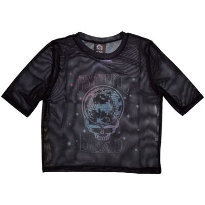 Grateful Dead: Ladies Crop Top/Stealy Glitter Ball (Black) (Mesh) (Large) Grateful Dead: Ladies Crop Top/Stealy Glitter Ball (Black) (Mesh) (Large)