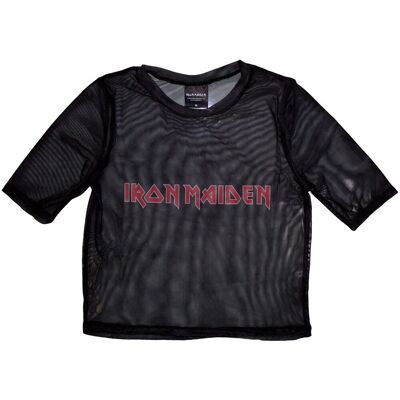 Iron Maiden: Ladies Crop Top/Logo (Black) (Mesh) (Small) Iron Maiden: Ladies Crop Top/Logo (Black) (Mesh) (Small)