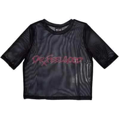 Mötley Crue: Ladies Crop Top/Dr Feelgood (Black) (Mesh) (X-Large) Mötley Crue: Ladies Crop Top/Dr Feelgood (Black) (Mesh) (X-Large)