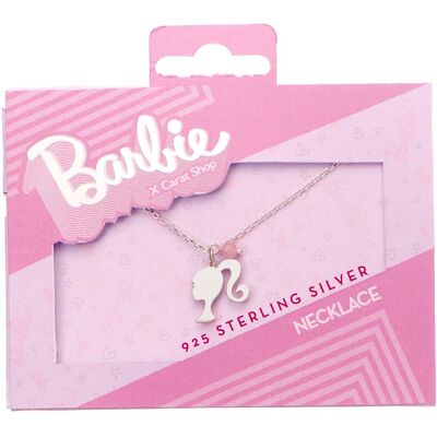 Barbie: Sterling Silver Silhouette & Quartz Bead Charm Necklace Barbie: Sterling Silver Silhouette & Quartz Bead Charm Necklace