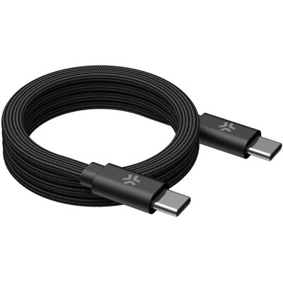 Celly: USB-C Kabel 60W Magnetisk Flätad Flat 2m Svart Celly: USB-C Kabel 60W Magnetisk Flätad Flat 2m Svart