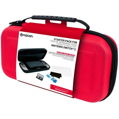 Nacon - Essential Pack for Nintendo Switch II - Hard Case, Screen Protector, and Storage Box for 4 Games (Red): Nacon - Essential Pack for Nintendo Switch II - Hard Case, Screen Protector, and Storage Box for 4 Games (Red):