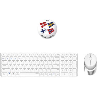 RAPOO Trådlöst tangentbord och mus set 9750M - Vit Multi-Mode RAPOO Trådlöst tangentbord och mus set 9750M - Vit Multi-Mode