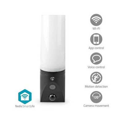 Nedis SmartLife Utomhus Kamera Omgivande ljus Full HD 1080p Panorera lutning IP65 microSD (ingår inte) / Molnlagring (tillval) / Onvif 100 - 240 V AC Rörelsesensor Nattsikt Svart Nedis SmartLife Utomhus Kamera Omgivande ljus Full HD 1080p Panorera lutning IP65 microSD (ingår inte) / Molnlagring (tillval) / Onvif 100 - 240 V AC Rörelsesensor Nattsikt Svart