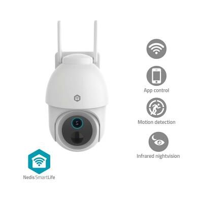 Nedis SmartLife Utomhus Kamera Spotlight 3MP Full HD 1296p Panorera lutning IP65 Max. batteritid: 3 Månader microSD (ingår inte) / Molnlagring (tillval) 5 V DC Rörelsesensor Nattsikt Vit Nedis SmartLife Utomhus Kamera Spotlight 3MP Full HD 1296p Panorera lutning IP65 Max. batteritid: 3 Månader microSD (ingår inte) / Molnlagring (tillval) 5 V DC Rörelsesensor Nattsikt Vit