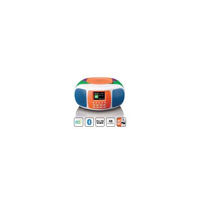 Lenco Bärbar DAB+/FM-radio med Bluetooth®, CD-spelare och stor LCD-färgdisplay Glada färger för barn Lenco Bärbar DAB+/FM-radio med Bluetooth®, CD-spelare och stor LCD-färgdisplay Glada färger för barn
