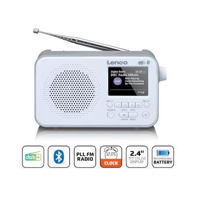 Lenco Bärbar DAB+ FM-radio med Bluetooth® 2,4" TFT-display Vit Lenco Bärbar DAB+ FM-radio med Bluetooth® 2,4" TFT-display Vit