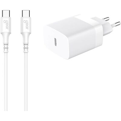 GEAR Charger 220V 1xUSB-C White PD/PPS 30W +1m Cable USB-C to USB-C GEAR Charger 220V 1xUSB-C White PD/PPS 30W +1m Cable USB-C to USB-C