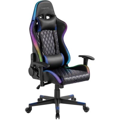 LogiLink: Gamingstol RGB Svart/Blå LogiLink: Gamingstol RGB Svart/Blå