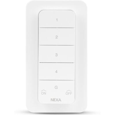 Nexa MYCT-2107 Fjärrkontroll - 4 kanaler, Magnetisk väggfäste - Inomhusbruk Nexa MYCT-2107 Fjärrkontroll - 4 kanaler, Magnetisk väggfäste - Inomhusbruk