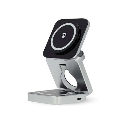 Nedis Trådlös laddning 3-in-1 2.5 / 5 / 15 W LED indikatorn används Kabel ingår USB-A / USB-C(tm) 1.50 m Nedis Trådlös laddning 3-in-1 2.5 / 5 / 15 W LED indikatorn används Kabel ingår USB-A / USB-C(tm) 1.50 m