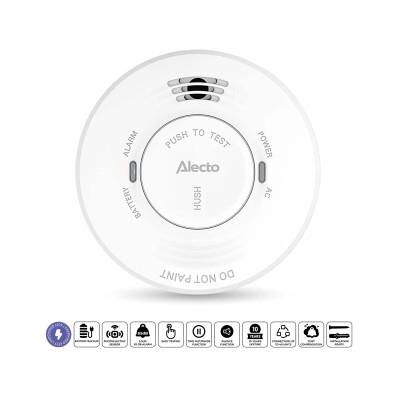 Alecto 230V Rökdetektor med 5 års batteribackup Vit Alecto 230V Rökdetektor med 5 års batteribackup Vit