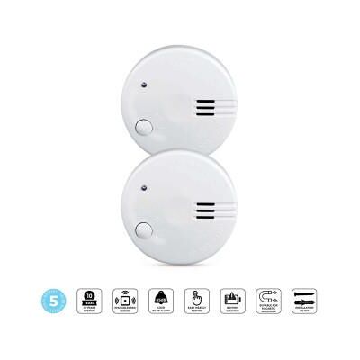 Alecto Minirökdetektor med 5 års batteri 2-pack Vit Alecto Minirökdetektor med 5 års batteri 2-pack Vit