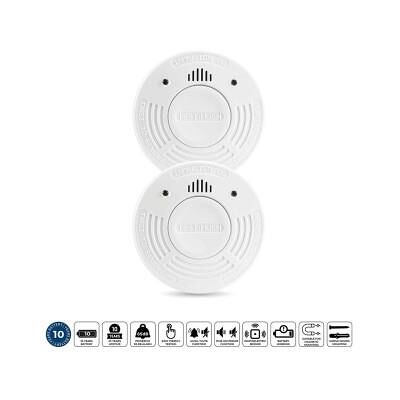 Alecto Rökdetektor med 10 års drifttid för batteri och sensor 2-pack Vit Alecto Rökdetektor med 10 års drifttid för batteri och sensor 2-pack Vit
