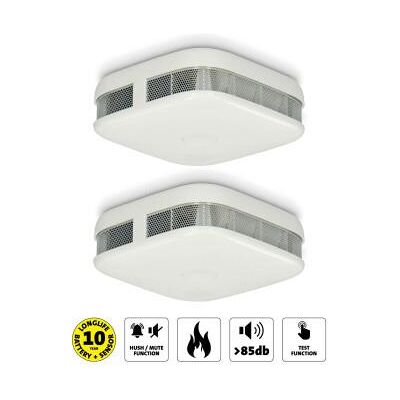 Alecto Rökdetektor med kompakt design med 10 års batteri och garanti 2-pack Vit Alecto Rökdetektor med kompakt design med 10 års batteri och garanti 2-pack Vit