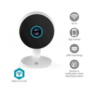 Nedis SmartLife Inomhus Kamera 3MP Full HD 1296p microSD (ingår inte) / Molnlagring (tillval) / Onvif Nattsikt Vit Nedis SmartLife Inomhus Kamera 3MP Full HD 1296p microSD (ingår inte) / Molnlagring (tillval) / Onvif Nattsikt Vit