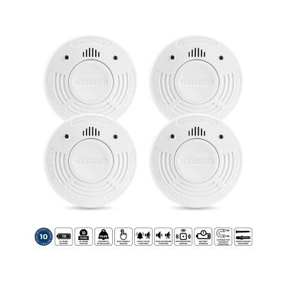 Alecto Rökdetektor med 10 års batteri- och sensortid 4-pack Vit Alecto Rökdetektor med 10 års batteri- och sensortid 4-pack Vit