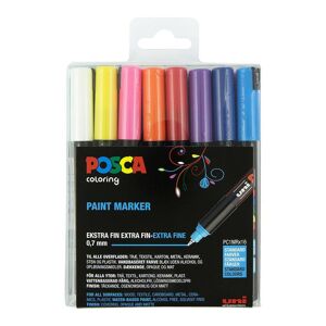 UNI Posca - PC1MR - Extra Fine Tip Pen - Basic Colors, 16 pc