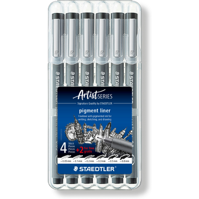 Staedtler - Pigment Liner Set 4+2 Staedtler - Pigment Liner Set 4+2