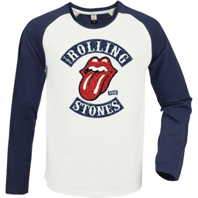 Amplified Rolling Stones: 1978 Tour Vintage White / Navy Medium Baseball Jersey Amplified Rolling Stones: 1978 Tour Vintage White / Navy Medium Baseball Jersey
