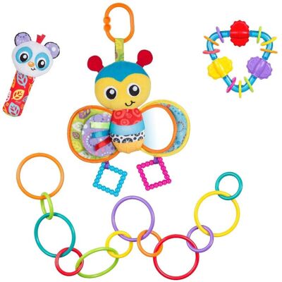 Playgro Bumble Bee Baby Gift Set - Sensory Activity Toys for Newborns Playgro Bumble Bee Baby Gift Set - Sensory Activity Toys for Newborns