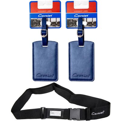 Cavalet: Resekit 9 (Bagagerem, 2st Bagagetag Blå) Cavalet: Resekit 9 (Bagagerem, 2st Bagagetag Blå)