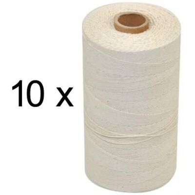 Hobby365:s - 10 st. rullar Extra stark Polyester och bomull Mattvarp 12/6 Oblekt 500 gr / rulle Hobby365:s - 10 st. rullar Extra stark Polyester och bomull Mattvarp 12/6 Oblekt 500 gr / rulle