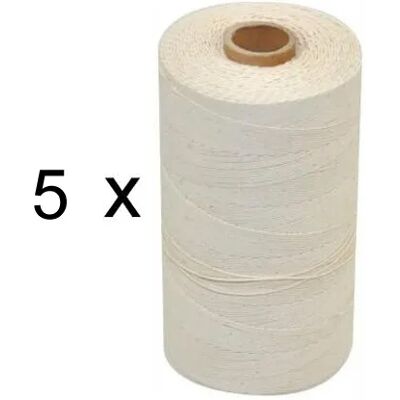 Hobby365 - 5 st. rullar Extra stark Polyester och bomull Mattvarp 12/6 Oblekt 500 gr / rulle Hobby365 - 5 st. rullar Extra stark Polyester och bomull Mattvarp 12/6 Oblekt 500 gr / rulle