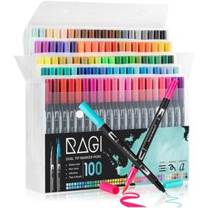 RAGI Set of double-sided watercolour markers - 100 colours